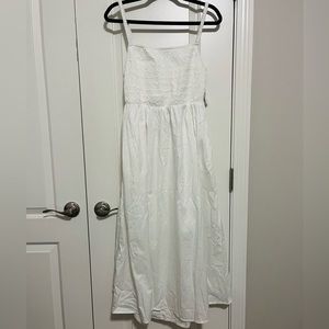 L White Linen Maxi Dress